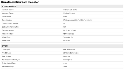 i8 iScooter E-Scooter, 350W Motor, Foldable