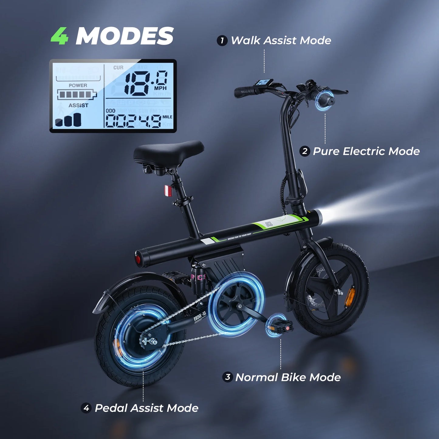U1 Foldable Electric Bike 500W